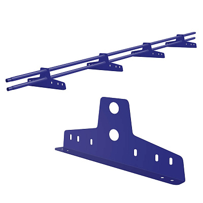 Снегозадержатель трубчатый ЭКОНОМ D-32мм 3 метра 4 опоры RAL5002 Синий ультрамарин