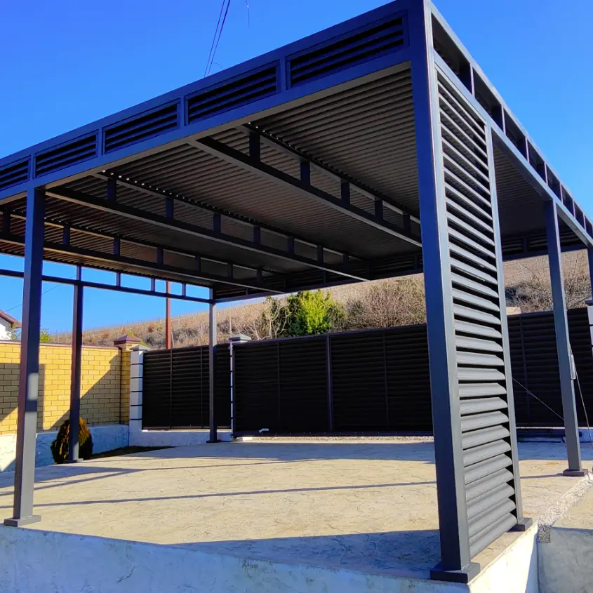 Фото 5 Еврожалюзи 7024-7024 на заборе жалюзи и навесе авто