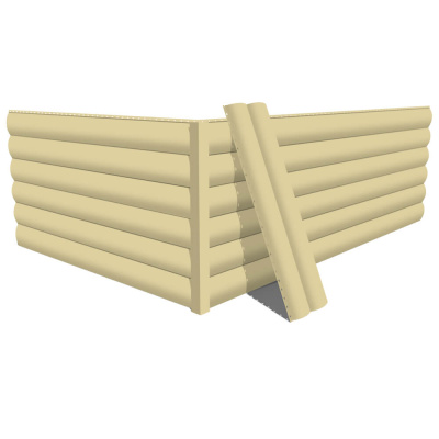 Фото сайдинга металлического (металлосайдинга) Блок-Хаус под бревно RAL1014 Бежевый для фасада дома