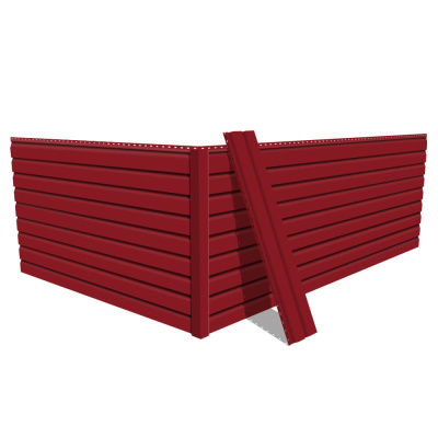 Фото сайдинга металлического (металлосайдинга) Корабельная доска RAL3003 Рубин для фасада дома