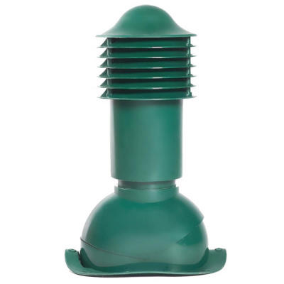 Труба вентиляционная VIOTTO d110мм h550мм для металлочерепицы RAL6005 зеленый мох вид сбоку